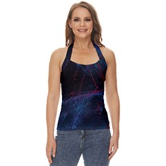 Abstract Feathers Basic Halter Top by Apenda