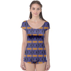 Bitcoin Logo Pattern Boyleg Leotard  by ExtraAwesomeSauce