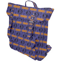 Bitcoin Logo Pattern Buckle Up Backpack by ExtraGoodSauce