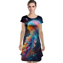 Cosmic Jellyfish Artwork Cap Sleeve Nightdress by ExtraAwesomeSauce