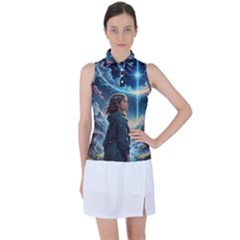 Enchanting Fantasy Night Sky Scene Women s Sleeveless Polo T-shirt by ExtraAwesomeSauce