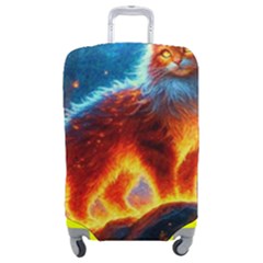 Enchanted Fire Feline Luggage Cover (medium) by ExtraAwesomeSauce