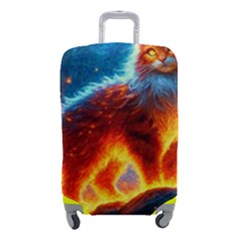 Enchanted Fire Feline Luggage Cover (small) by ExtraAwesomeSauce