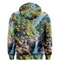 Serene Mountain Waterfall Landscape Men s Zipper Hoodie View2