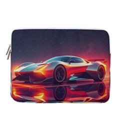 Futuristic Sports Supercar 14  Vertical Laptop Sleeve Case With Pocket by AIDreaming