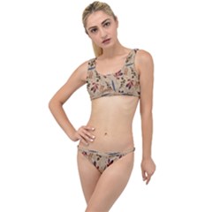 Leaves Pattern Teal Seamless Fall The Little Details Bikini Set by Posterlux