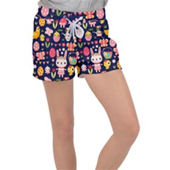 Bunny - Easter Pattern Women s Velour Lounge Shorts by kyorashop23