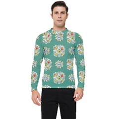 Retro 1960s Flowers Pattern 2 Men s Long Sleeve Rash Guard by violetheavensky