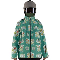 Retro 1960s Flowers Pattern 2 Men s Zip Ski And Snowboard Waterproof Breathable Jacket by violetheavensky
