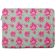 Retro 1880s Flowers Pattern 11 17  Vertical Laptop Sleeve Case With Pocket by violetheavensky