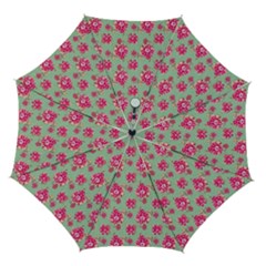 Retro 1880s Flowers Pattern 11 Automatic Folding Umbrella With Case (medium) by violetheavensky