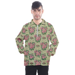 Retro 1880s Flowers Pattern 9 Men s Half Zip Pullover by violetheavensky