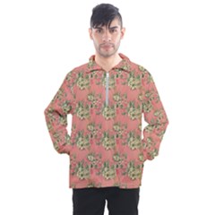 Retro 1880s Flowers Pattern 12 Men s Half Zip Pullover by violetheavensky