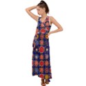 Retro Geometric Shapes And Flowers 3 V-Neck Chiffon Maxi Dress View1