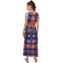 Retro Geometric Shapes And Flowers 3 V-Neck Chiffon Maxi Dress View2