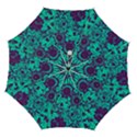 Mid Century Retro Floral 1970s 1960s Pattern 101 Automatic Folding Umbrella with Case (Medium) View1