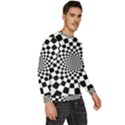 Geomtric Pattern Illusion Shapes Men s Fleece Sweatshirt View3