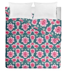 Retro 1880s Flowers Pattern 22 Duvet Cover Double Side (queen Size) by violetheavensky