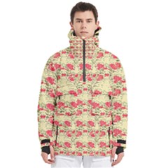 Retro 1880s Flowers Pattern 18 Men s Pullover Zip Ski And Snowboard Waterproof Breathable Jacket by violetheavensky