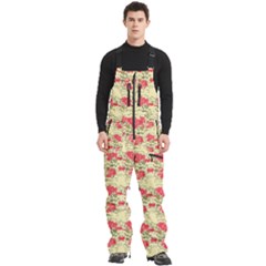 Retro 1880s Flowers Pattern 18 Men s Front Zip Ski And Snowboard Bib Pants by violetheavensky