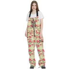 Retro 1880s Flowers Pattern 18 Women s Front Zip Ski And Snowboard Bib Pants by violetheavensky