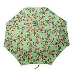 Retro 1880s Flowers Pattern 24 Folding Umbrellas by violetheavensky