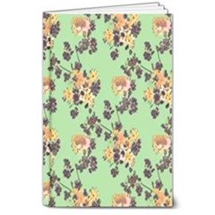 Retro 1880s Flowers Pattern 24 8  X 10  Hardcover Notebook by violetheavensky