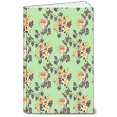 Retro 1880s Flowers Pattern 24 8  X 10  Softcover Notebook by violetheavensky