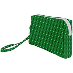 Green Christmas Tree Pattern Background Wristlet Pouch Bag (small) by Paksenen