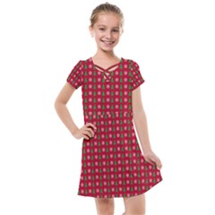 Snowflake Christmas Tree Pattern Kids  Cross Web Dress by Paksenen