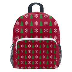 Snowflake Christmas Tree Pattern Kids  Age 5-10 Lightweight School Backpack With Side Pockets by Paksenen