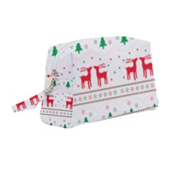 Red Green And Blue Christmas Themed Illustration Wristlet Pouch Bag (medium) by Paksenen