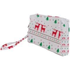 Red Green And Blue Christmas Themed Illustration Wristlet Pouch Bag (small) by Paksenen