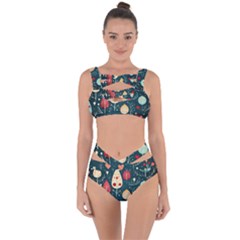 Christmas Tree Pattern Bandaged Up Bikini Set  by Paksenen