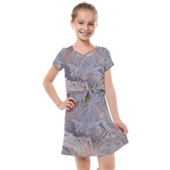 Window Pattern Winter Frost Kids  Cross Web Dress by Paksenen