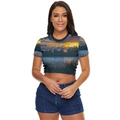 Peaceful Horizons Of Uruguay  Side Button Cropped T-shirt by dflcprintsclothing