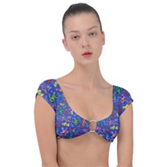 Grateful Dead Dancing Bears Pattern Cap Sleeve Ring Bikini Top by Salmanaz77