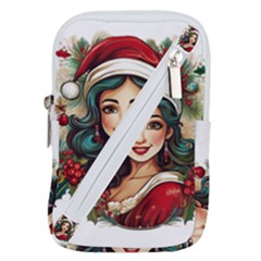 Young Woman With Santa Claus Clothes Isolated Illustration Wb Belt Pouch Bag (large) by dflcprintsclothing