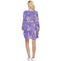 Flower Petal Bouquet Stem Floral Pattern Tiered Long Sleeve Mini Dress View2