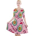 Avo Merry Christmas, Candies, Candy Cane Quarter Sleeve A-Line Dress With Pockets View1