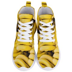 Bananas, Macro, Fruits, Ripe Bananas Women s Lightweight High Top Sneakers by kyorashop23