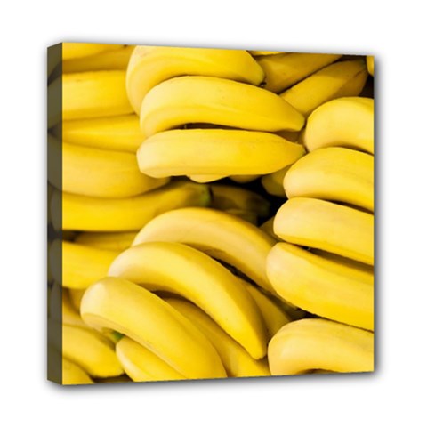 Bananas, Macro, Fruits, Ripe Bananas Mini Canvas 8  X 8  (stretched) by kyorashop23