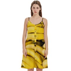 Bananas, Macro, Fruits, Ripe Bananas Women s Spaghetti Strap Pullover Cami Dress by kyorashop23