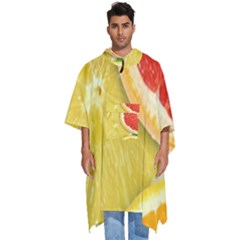 Fruit, Lemon Men s Hooded Rain Ponchos by kyorashop23