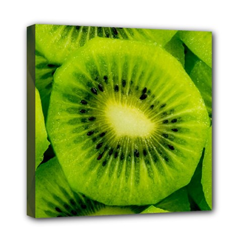 Kiwi Fruits, Close-up, Exotic Fruit Mini Canvas 8  X 8  (stretched) by kyorashop23