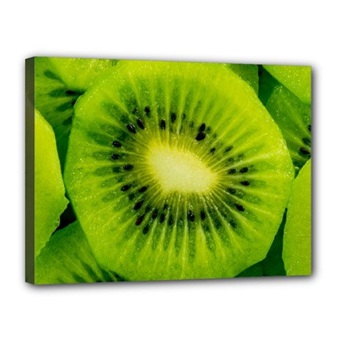 Kiwi Fruits, Close-up, Exotic Fruit Canvas 16  X 12  (stretched) by kyorashop23