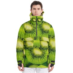 Kiwi Fruits, Close-up, Exotic Fruit Men s Pullover Zip Ski And Snowboard Waterproof Breathable Jacket by kyorashop23