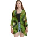 Kiwi Texture, Background With Kiwi, Fruits, Kiwi Open Front 3/4 Sleeve Batwing Chiffon Cardigan Kimono View1