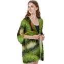 Kiwi Texture, Background With Kiwi, Fruits, Kiwi Open Front 3/4 Sleeve Batwing Chiffon Cardigan Kimono View3