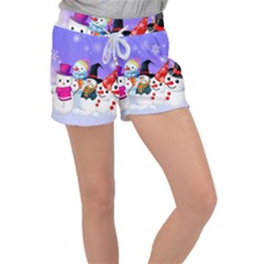 Let s Have Fun With Snowmen Women s Velour Lounge Shorts by kyorashop23